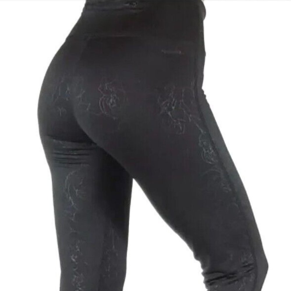 Adidas Climawarm Floral Embossed Leggings - Black - Small